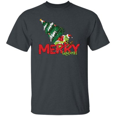 Merry Grinchmas, Merry Christmas, Grinch With Xmas Tree Unisex T-Shirt