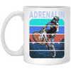 Mountain Bike Gift, Downhill Extrem Sport, Adrenalin Love Gift, Retro White Mug