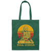 Yoga Stoned, Buddha Retro Sunset Canvas Tote Bag
