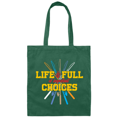 Life Is Full Of Important Choices Fishing Poles Retro Canvas Tote Bag