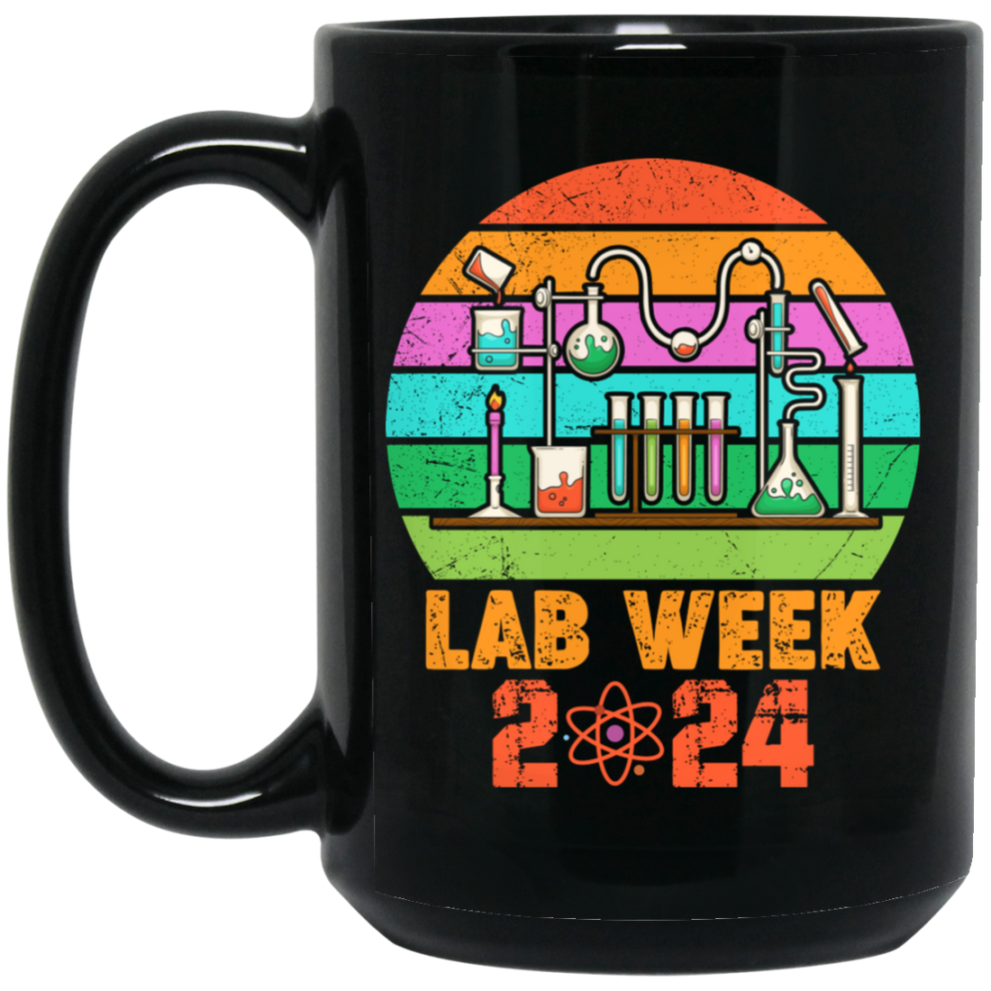 Lab Week 2024, Love Laboratory, Love Chemistry Black Mug