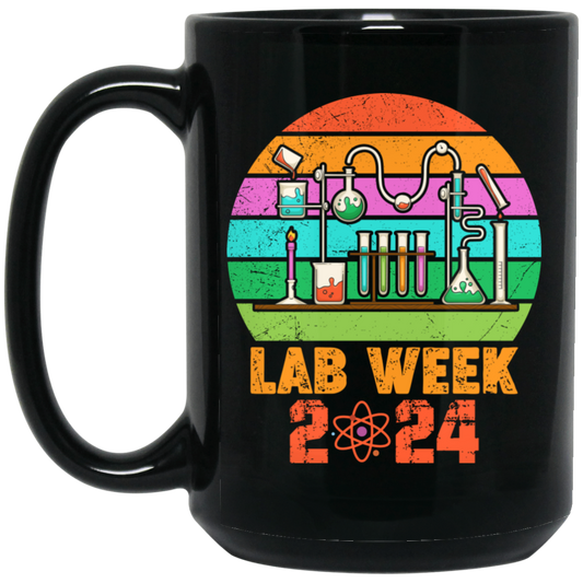 Lab Week 2024, Love Laboratory, Love Chemistry Black Mug