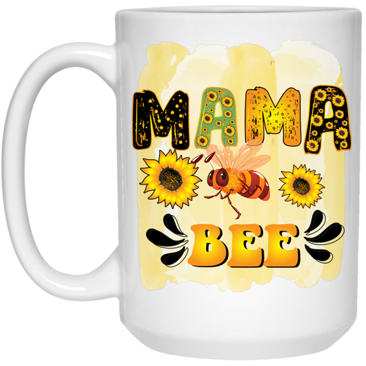 Mama Bee, Mother's Day Gifts, Bee Hard Working White Mug