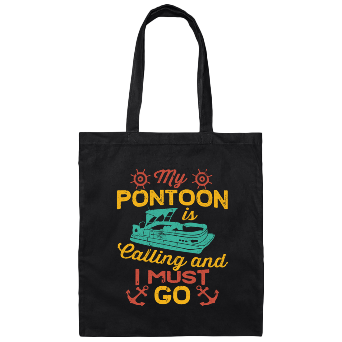 Pontooning Fathers Day Pontoon Boat Lake Boating Canvas Tote Bag