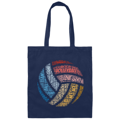 I Love Volleyball Love My Volleyball Team Canvas Tote Bag