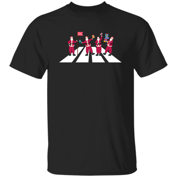 Santa Gift, Santa Road Crossing, Xmas Gift, Road Scene Unisex T-Shirt