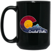 Crested Butte, Colorado With Flag Inspired Scene, Love Colorado Gift Black Mug