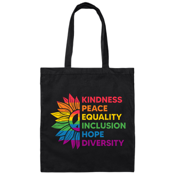 Kindness, Peace, Equality, Inclusion, Hop, Diversity, Lgbt Canvas Tote Bag