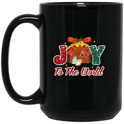 Joy To The World, Merry Xmas, Let Us Adore Him Black Mug