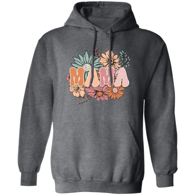 Mama Flowers Gift, Retro Flower, Vintage Flower For Mother's Day Pullover Hoodie