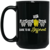 Elephant Lover Gift, Dare To Be Different, Different Elephant, Cute Gift Black Mug