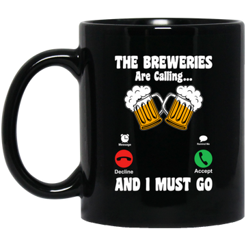 The Breweries Are Calling And I Must Go, Love Beer Black Mug