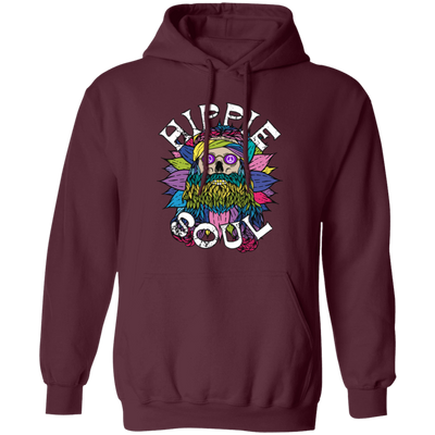 Hippie Soul, Cool Soul, Cool Skull, Hippie Style Pullover Hoodie