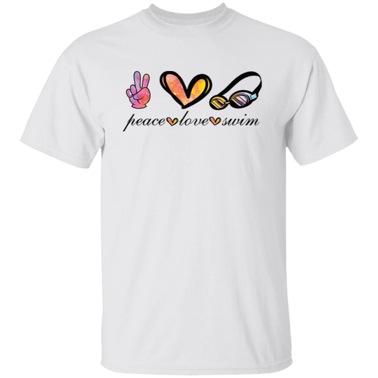 Peace Love Swim, Swimmer Gift, Swimming Lover Unisex T-Shirt