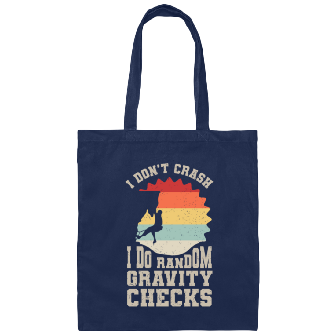 I Dont Crash I Do Random Gravity Checks, Retro Climbing Canvas Tote Bag
