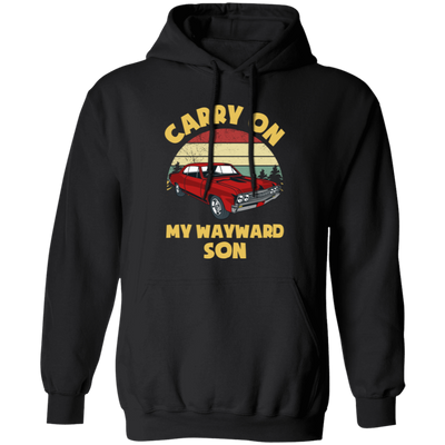 Carry On My Wayward Son, Red Car, Classic Car Pullover Hoodie