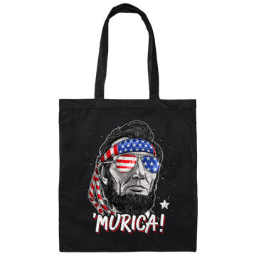 America Flag, Abe Lincoln, 4th of July, Love American Gift, Best Of July Canvas Tote Bag