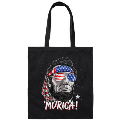 America Flag, Abe Lincoln, 4th of July, Love American Gift, Best Of July Canvas Tote Bag