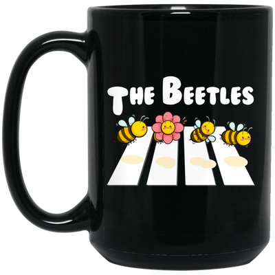 The Beetles, Four Bees Cross The Road, Cute Bees Black Mug