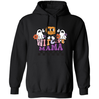 Witchy Mama, Pumpkin And Boos, Spooky Halloween Pullover Hoodie