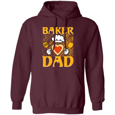 Baker Dad, Chef Dad, Father's Day, Cook With Heart Pullover Hoodie