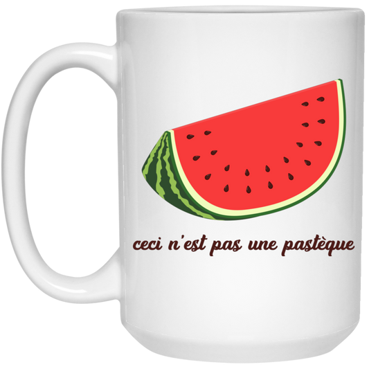 Ceci N'est Pas Une Pasteque, This Is A Watermelon White Mug