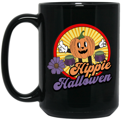 Hippie Halloween, Groovy Halloween, Groovy Pumkpin Black Mug