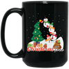 Christmas Tree, Snowman Build Xmas Tree, Snowman Family, Merry Christmas, Trendy Christmas Black Mug