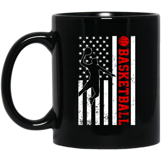 Basketball Player, American Basketball, Basketball Team Black Mug