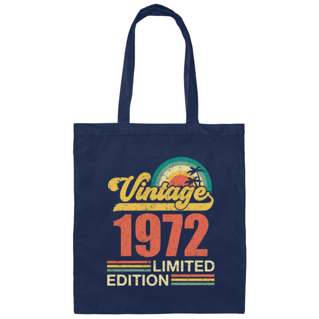 Hawaii 1972 Gift, Vintage 1972 Limited Gift, Retro 1972, Tropical Style Canvas Tote Bag