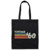 Vintage 1960, Birthday 60th Gift, Retro 60 Birthday Gift Canvas Tote Bag