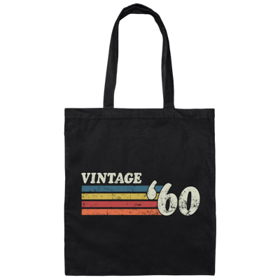 Vintage 1960, Birthday 60th Gift, Retro 60 Birthday Gift Canvas Tote Bag