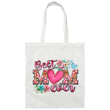 Love My Mom, Best Mom Ever Gift, Mom Lover Gift, Flower Love Gift, Flower Mom Lover Canvas Tote Bag