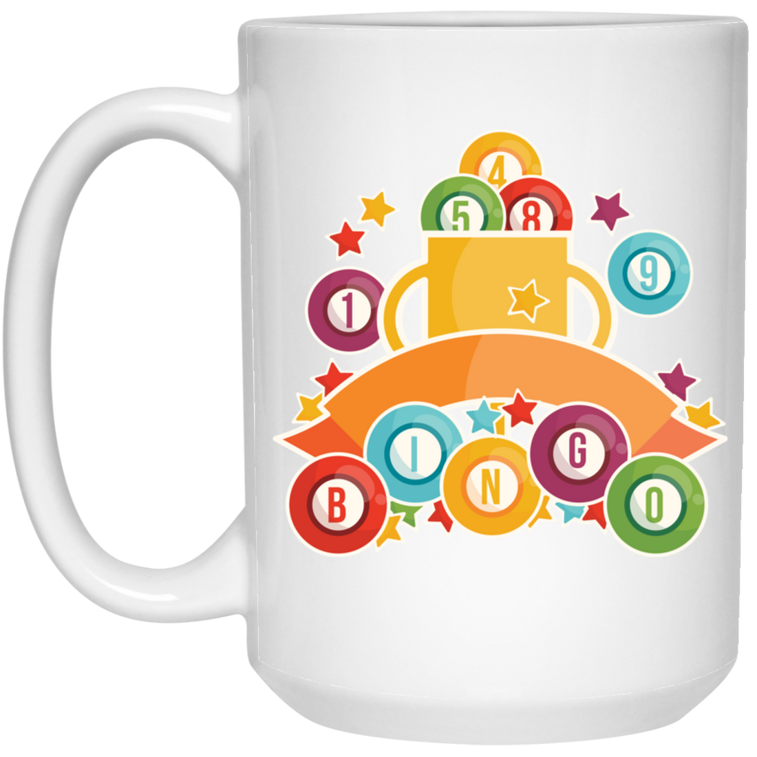 Get The Trophy, Win The Game, Bingo, Bingo Trophy White Mug