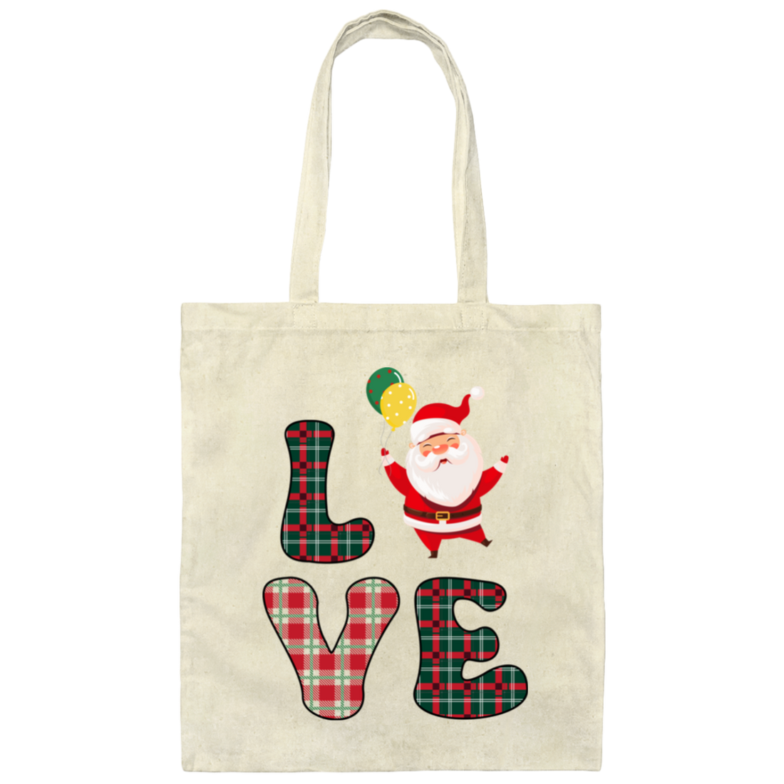Love Santa, Love Christmas, Caro Christmas Canvas Tote Bag