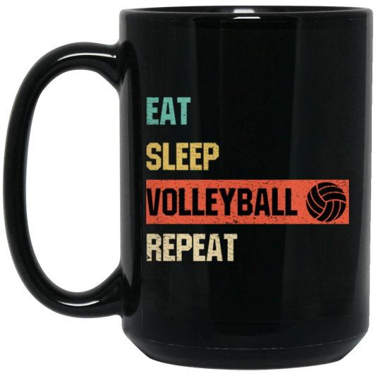 Eat Sleep Volleyball Repeat, Love Sport, Best Volleyball, Love Balls Black Mug