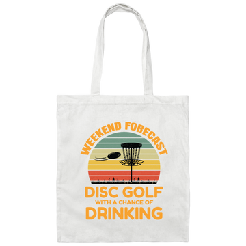 Retro Disc Golfing, Disc Golf Weekend Forecast Canvas Tote Bag