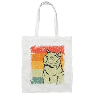 Cat Lover, Vintage British Shorthair Cat, Love Shorthair Cat, Luxury Cat Canvas Tote Bag