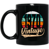 1970 Vintage Gift, Retro 1970, 1970 Vintage Design, Birthday Gift For 1970 Black Mug