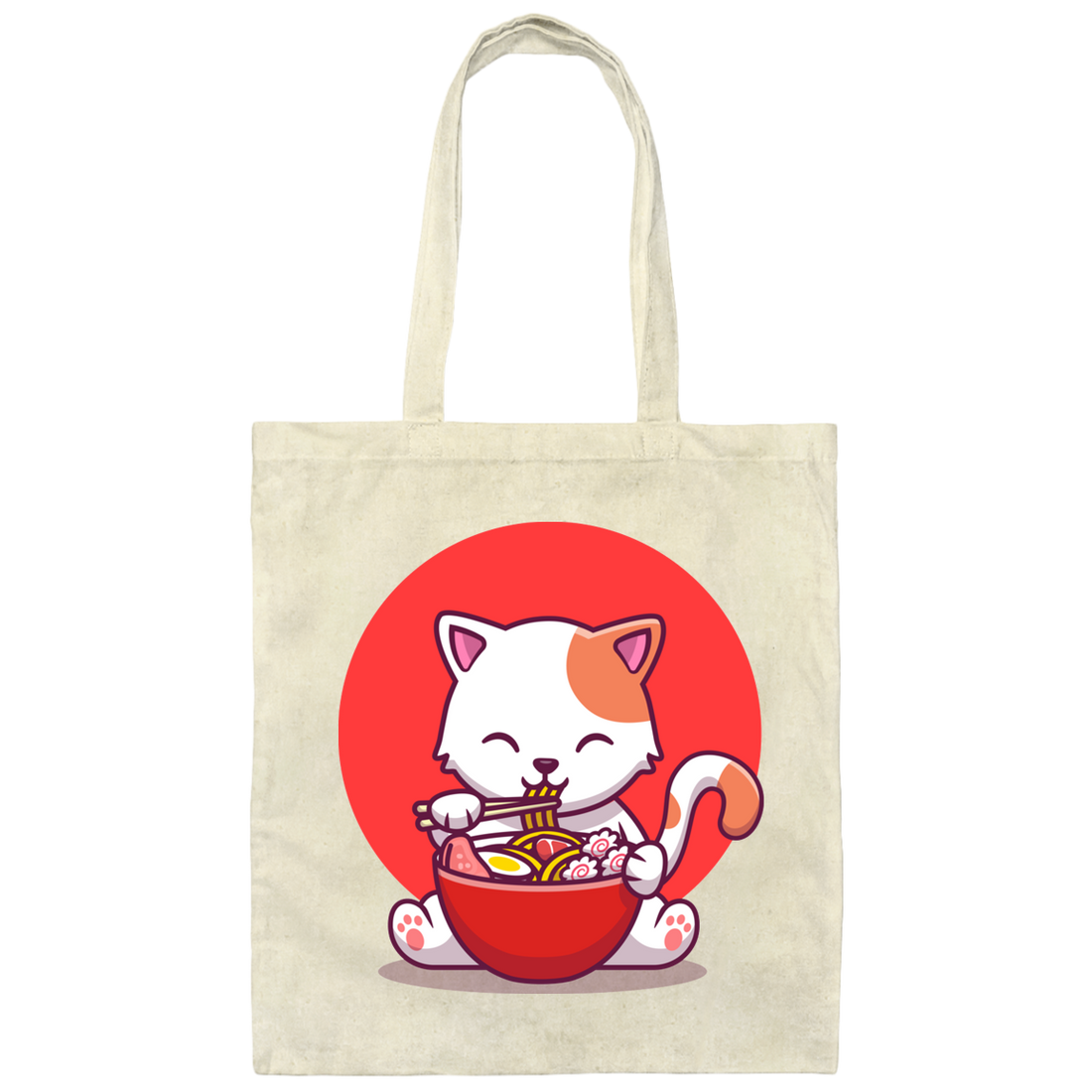 Cat Ramen, Love Ramen, Cat Eat Japanese Noodles Canvas Tote Bag