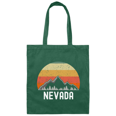 Retro Nevada Sunset Retro Vintage Nature Mountain Hiking Canvas Tote Bag