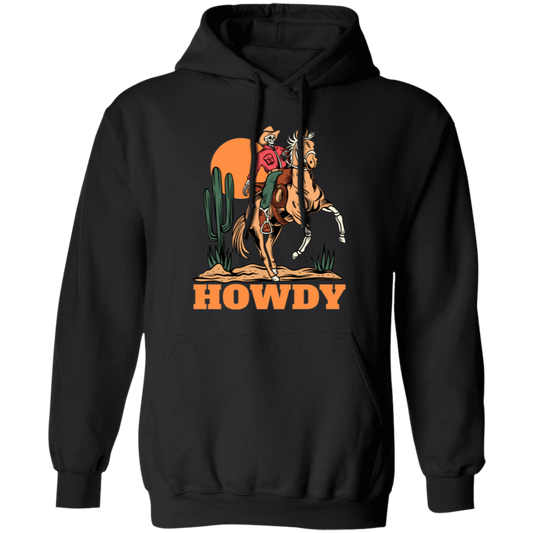 Howdy Cowboy, Cowboy In Desert, Cowboy With Horse Pullover Hoodie