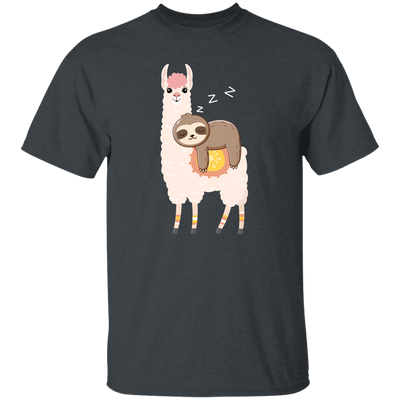 Sloth Laying On Llama, Sloth Sleeping, Cute Llama Unisex T-Shirt