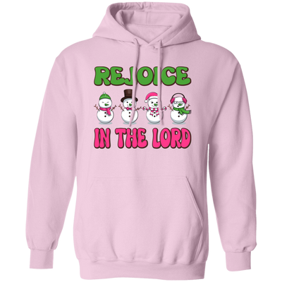 Rejoice In The Lord, Love Snowman, Four Snowman, Set Of Snowman, Merry Christmas, Trendy Christmas Pullover Hoodie