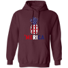 Pineapple America, American Flag, 4th July Anniversity, Pineapple Gift Pullover Hoodie