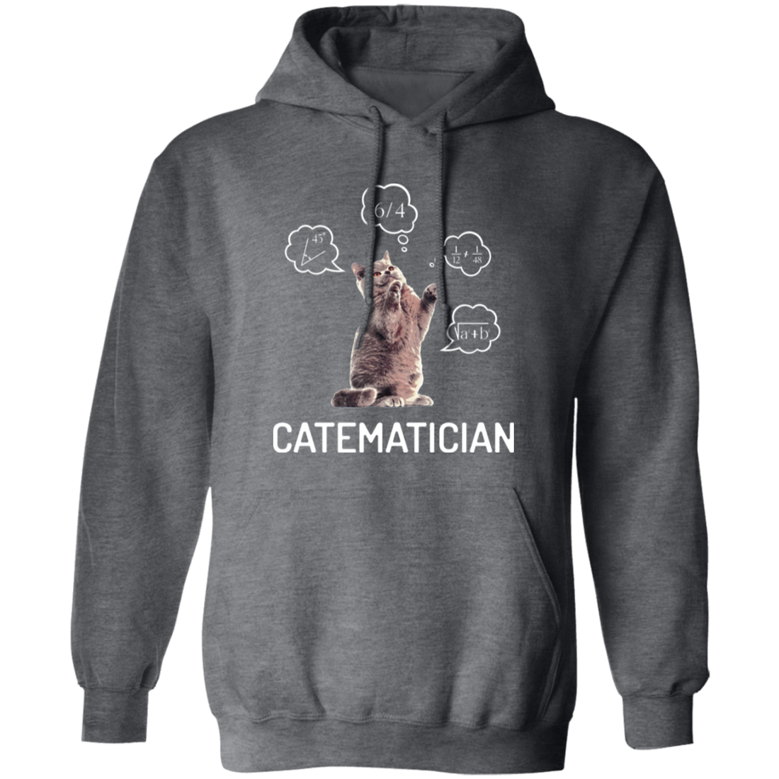 Catematician, Real Cat, Cat Love Math, Mathematics Pullover Hoodie