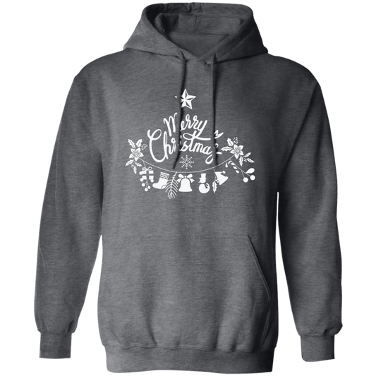 Merry Christmas Silhouette, Christmas Bell, Christmas Flower, Merry Christmas, Trendy Christmas Pullover Hoodie