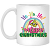 Ho Ho Ho, Grinch Christmas, Rainbow Christmas, Merry Christmas, Trendy Christmas White Mug