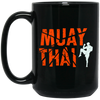 Muay Thai, Fighter Kickboxing, Martial Art, Retro Muay Thai, Love Muay Black Mug