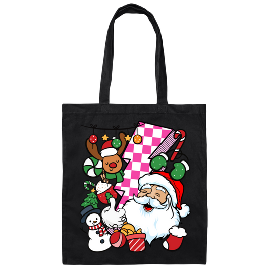 Groovy Santa, Funny Santa, 90s Christmas, Groovy Holiday, Merry Christmas, Trendy Chrismas Canvas Tote Bag